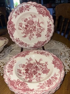 6er Set Crown Ducal Bristol rosa Rand Suppenschüssel 762055 �� - Bild 1 von 5