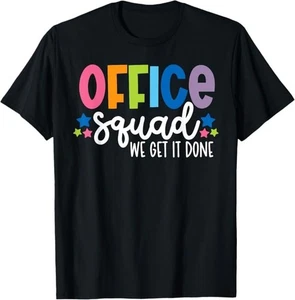 Office Squad We Get It Done Back To School Happy First Day T-Shirt - Picture 1 of 8