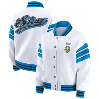 Women's WEAR by Erin Andrews White/Sky Blue Chicago Sky Full-Snap Fleece - Image 1 of 4