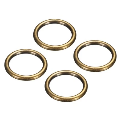 Anel O de metal, 4 peças 1,6 polegadas OD 1,2 polegadas ID 5mm de espessura ouro escuro sem costura - Imagem 1 de 4