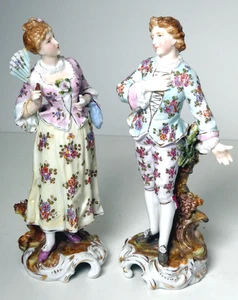 Triebner, ENS & Eckert 1880 Fine Bisque German Porcelain Figures Court Couple - Picture 1 of 23