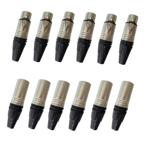 12PCS XLR 3pin Fe/male Connector Fine Nickel Plated Housing with Silver Plated - Picture 1 of 3