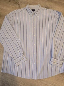 American Eagle Herren blau gestreift LS Knopfleiste Freizeithemd Größe XL - Bild 1 von 11