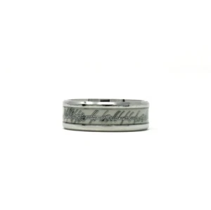 Lord Of The Rings 8mm Wide Engraved Silver Tone Ring Band Size 10 Hobbit Sauron - Picture 1 of 4