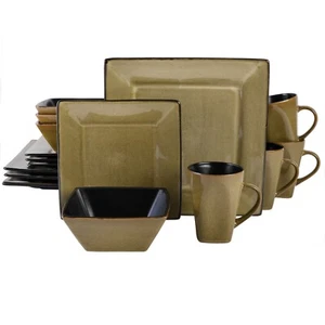 Gibson Elite Kiesling 16-Piece Stoneware Dinnerware Set - Taupe - Picture 1 of 5