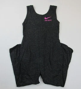 Nike Girl's Romper Size M Jumpsuit Sportswear Gray Flecked Pockets - Picture 1 of 9