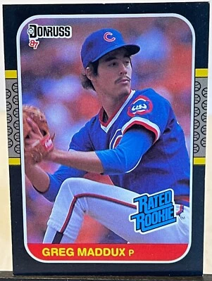 1987 Donruss Baseball GREG MADDUX Vintage Rated Rookie RC #36 Chicago Cubs - Image 1 of 2