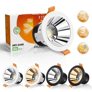 Faretto LED incasso 7W soffitto faretto rotondo 3000K&4000K&6400K antiriflesso 6 pezzi - Foto 1 di 14