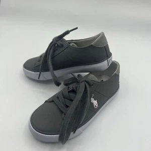 Polo Ralph Lauren Gray Canvas Sneakers Shoes Size 11-gray Shoe For Boys Size 11 - Picture 1 of 12
