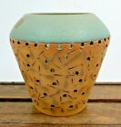 Vintage Handmade Studio Cel Pottery Eugene Oregon Vase Ceramic Holes Design