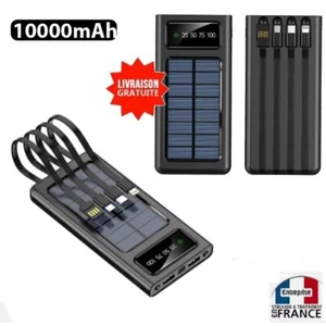 Power bank batterie de secours solaire 10000mAh taille compact indicateur charge - Afbeelding 1 van 1
