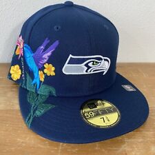 New Era Seatle Sea Hawks Blooming Humming Bird Embroidery Blue 5950 Fitted