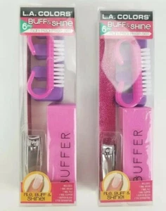 (Lot of 2) L.A. Color File, Buff & Shine Mani Pedi Prep Set, 6 pc New - Picture 1 of 3