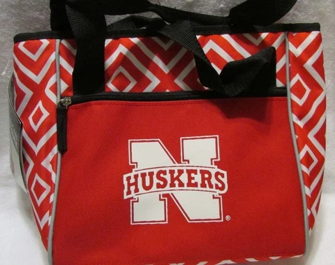 New Nebraska Huskers Red & White 16-Can Cooler Tote By Logo Cover
