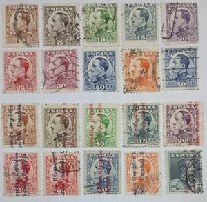 España 1930-1931.Alfonso XIII tipo Vaquer de perfil y Sobrecargados.Lot M55 - Imagen 1 de 1