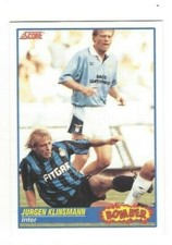 RARE '92 BOMBER SCORE CARD OF JURGEN KLINSMANN WITH INTER MILAN - ITALY IN NM/M
