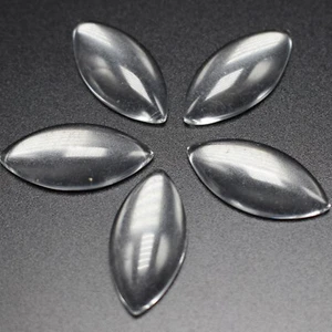 25 pcs Transparent Clear Horse Eye Dome Flatback Glass Cabochon 12X24mm Covers - Picture 1 of 7