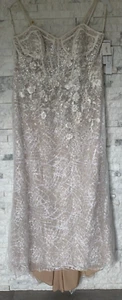 US22w UK26 GALINA SIGNATURE Elfenbein/Biskus Spitzenmantel Hochzeitskleid UVP £1350 - Bild 1 von 23