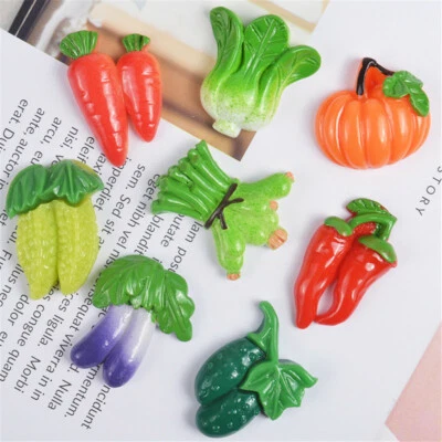 Lot of (x10) Multi Kinds Flatback Resin Vegetables Cabochons Craft Decor 2-3cm - Image 1 of 4
