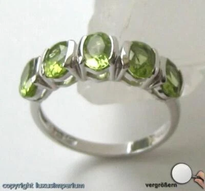 *Peridotring Silberring Ring mit Peridot Peridotsteine 925 Silber Sterling Ringe - Bild 1 von 4