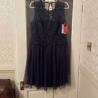 Gorgeous Little Mistress Cocktail Beaded Dress Navy 16 New Tags Cruise 