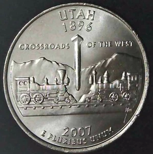 2007-P 25C State Quarter Utah BU CN CLAD 20uo0308-2 - Picture 1 of 2
