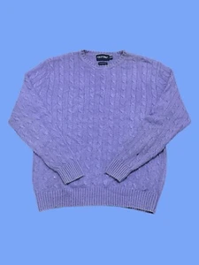 Vintage 1990s Polo Golf Ralph Lauren Tussah Silk Cableknit 3D Sweater Medium - Picture 1 of 5