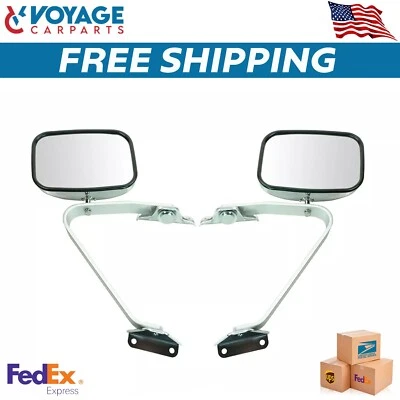 Juego de espejos retrovisores manuales cromados vista lateral para Ford F150 Bronco 1987-1991 Foto 1 de 4