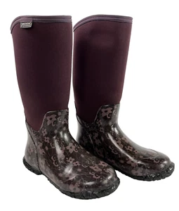 BOGS Waterproof US Women’s 7 EU 38 Purple Dixon Floral Tall Rain Boots Neo-Tech - Picture 1 of 7