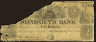 FREEHOLD New Jersey $2 Obsolete banknote Monmouth Bank  Sep. 22, 1841  NJ8900-10