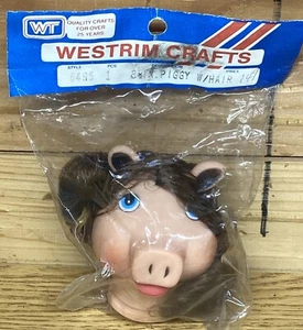 Vintage Westrim Crafts Schweinekopf mit Haaren hübsches Schweinchen 6495 - Bild 1 von 14