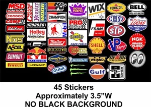 45 Mega Pack Racing Decals Stickers Drag Race NHRA Nascar - Picture 1 of 3