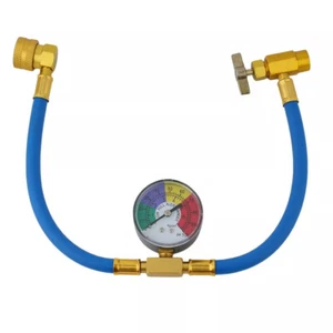R134A Auto AC 1/2 Recharge Hose w Gauge Air Conditioner Refrigerator ACME USA - Picture 1 of 9