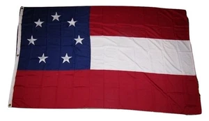5x8 Embroidered Sewn 1st National Stars & Bars 7 Star 300D Nylon Flag 5'x8' - Picture 1 of 7