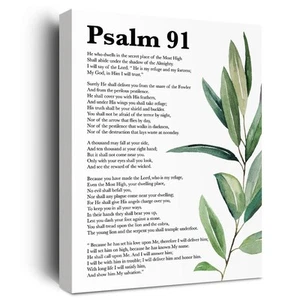 Psalm 91 Wall Art, Bible Verses Wall Decor, Scripture Wall Art, Christian Wal... - Picture 1 of 7