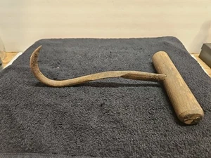 Vintage Wood Handle Hay Hook Tool Rustic Barn Cabin Decor Man Cave Primitive - Picture 1 of 9