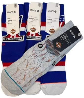 Stance женские носки 4 новые пары Harley Davidson экипажа размер маленький 5-7,5 $64 Рекомендуемая розничная цена производителя - Изображение 1 из 4