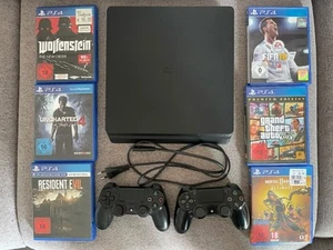 PS4 slim+ 2 Controller + 6 Spiele - Bild 1 von 6