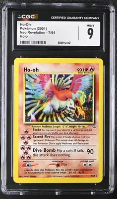 CGC 9 MINT Ho-Oh 2001 Neo Revelation 7/64 Holo Pokemon Card - Image 1 of 2