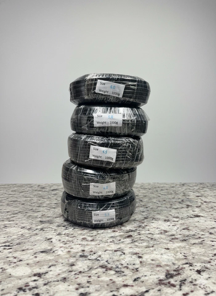 Juego de 5 cables de aluminio negro tamaño 3,5 mm-4 mm-4,5 mm-5 mm-6 mm (1 rollo/1 kilogramo) Foto 1 de 1