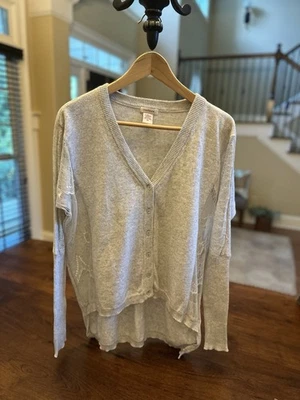 Suéter Cárdigan Sundance Mujer Paneles de Encaje Gris Algodón/Cachemira XS Foto 1 de 4