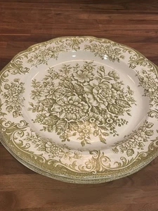Royal Staffordshire Avondale Ironstone Green By J & G Meakin 3 Plates Vintage - Picture 1 of 6
