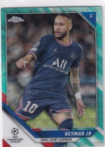Topps Chrome Champions League 2021/22 50 Neymar Jr. Aqua Wave Refractor 69/199 - Imagen 1 de 2