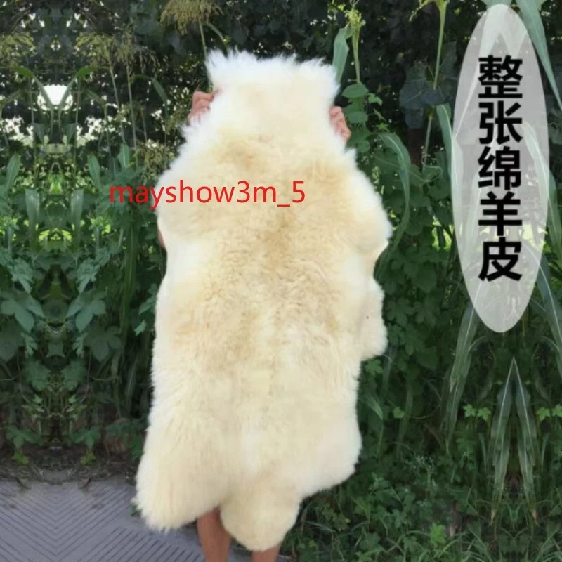 NUEVA Alfombra Natural Piel de Oveja CUÁDRUPLE Marfil Oveja Cabecera Piel Real Área Rur Foto 1 de 4