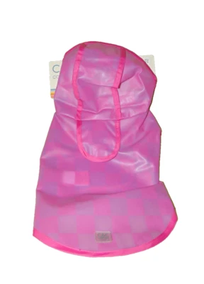 C & C Pink Dog Hoodie Rain Jacket XS New Checker Board - Image 1 of 2
