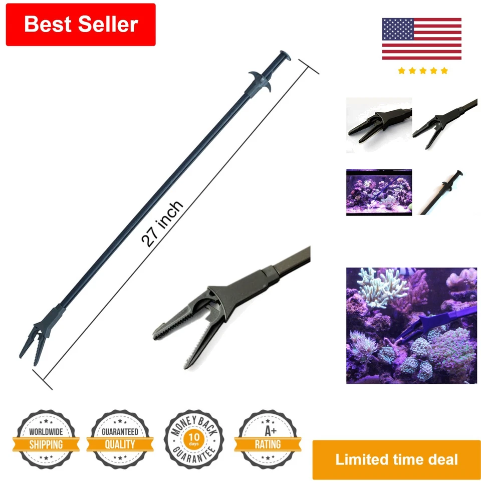 Long 27 Inch Aquarium Tongs - Reef Safe - Clip Plants, Spot Feed Fish & Coral