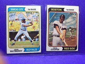 1974 TOPPS Cecil Cooper Red Sox # 523 John Mayberry Royals # 150