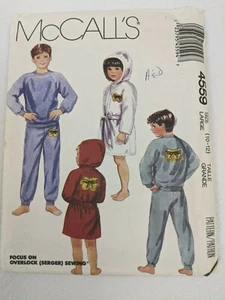 McCall's 4559 Boys Robe Sleepwear Pajamas Size 10-12 - Picture 1 of 2