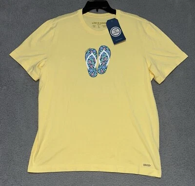 Life Is Good Crusher Camiseta Floral Chanclas Sandalias Gráficas Camiseta Para Hombres L NUEVO Foto 1 de 4