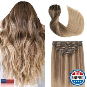 Sindra Fermaglio Capelli Umani in Extension Balayage Marrone Dorato a Biondo Chiaro Ha - Foto 1 di 5